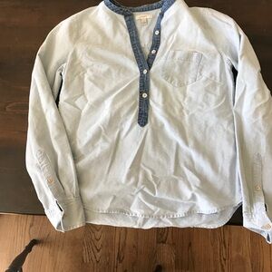 J. Crew Factory Light Blue Henley Top
